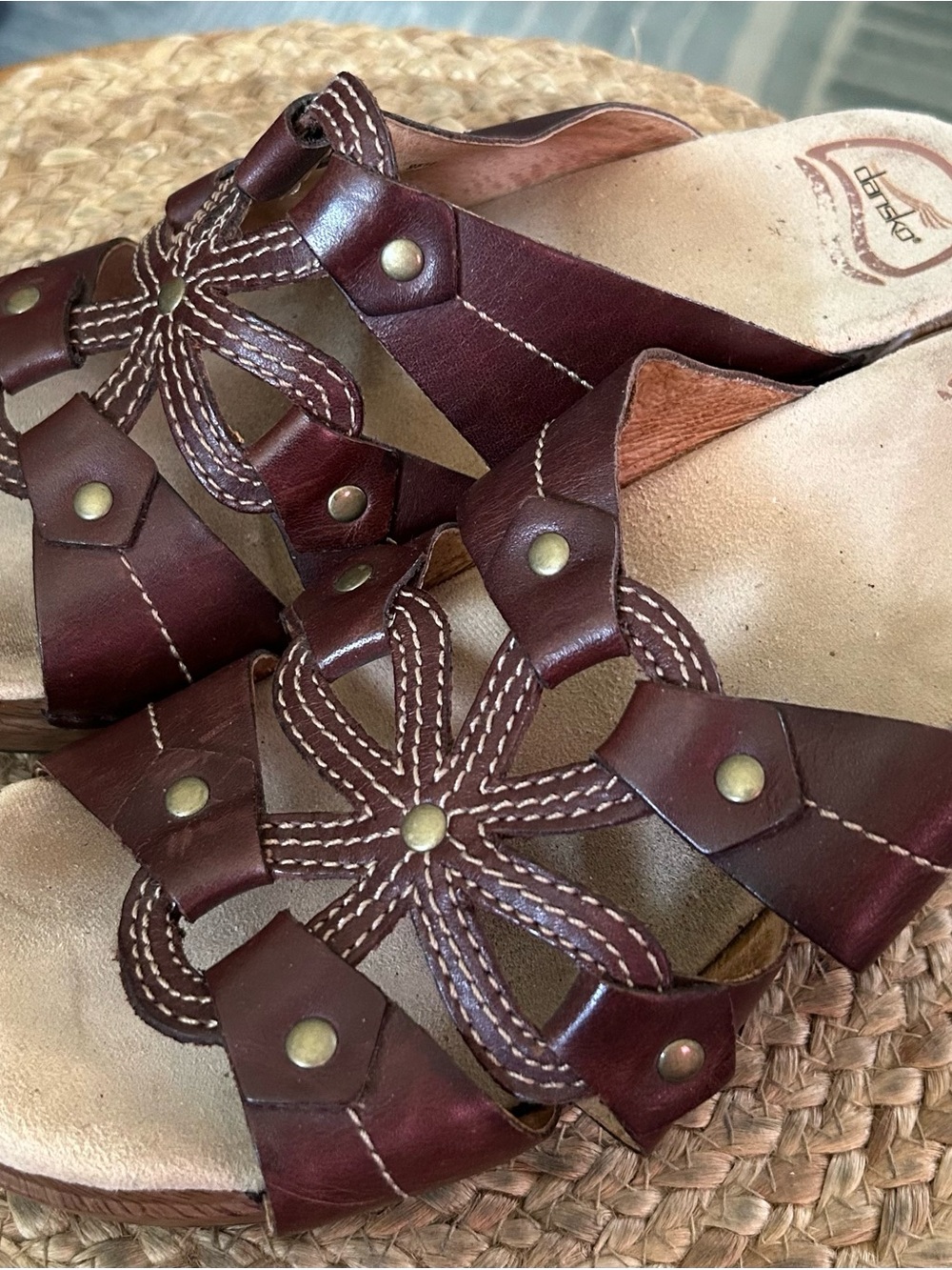 Dansko Women's Brown Leather Clog Mules